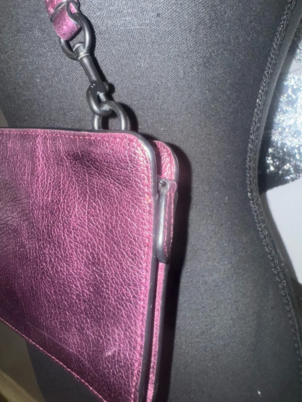 COACH Metallic Plum Crossbody Wallet - Picture 7 of 10